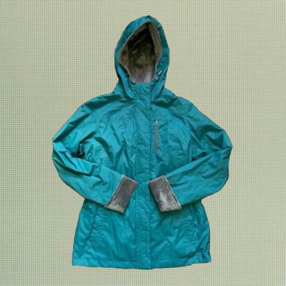 Blue rain coat